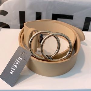 Double O-Ring Faux Leather Belt NEW W/ TAGS